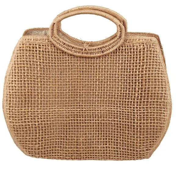 Handmade Pink Straw Cabana Small Summer Vacation Handbag Purse Fashion Tote - Picture 4 of 7